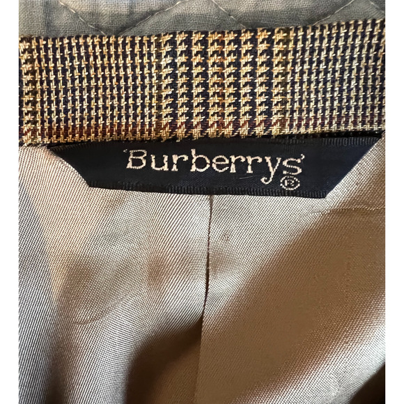 Burberrys Harris Plaid Wool Blazer Mens Size 40R Brown Tan Pristine Vintage 80s - Picture 7 of 10